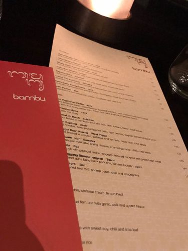 Bambu Restaurant menu