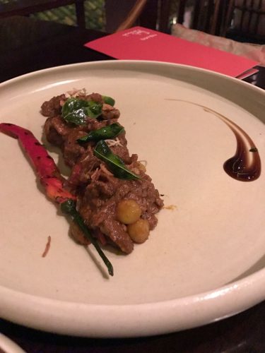 Bambu Restaurant Wok charred sliced beef with shrimp paste, chilli and lemongrass 