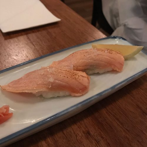 Aka Tombo Salmon Belly Sushi